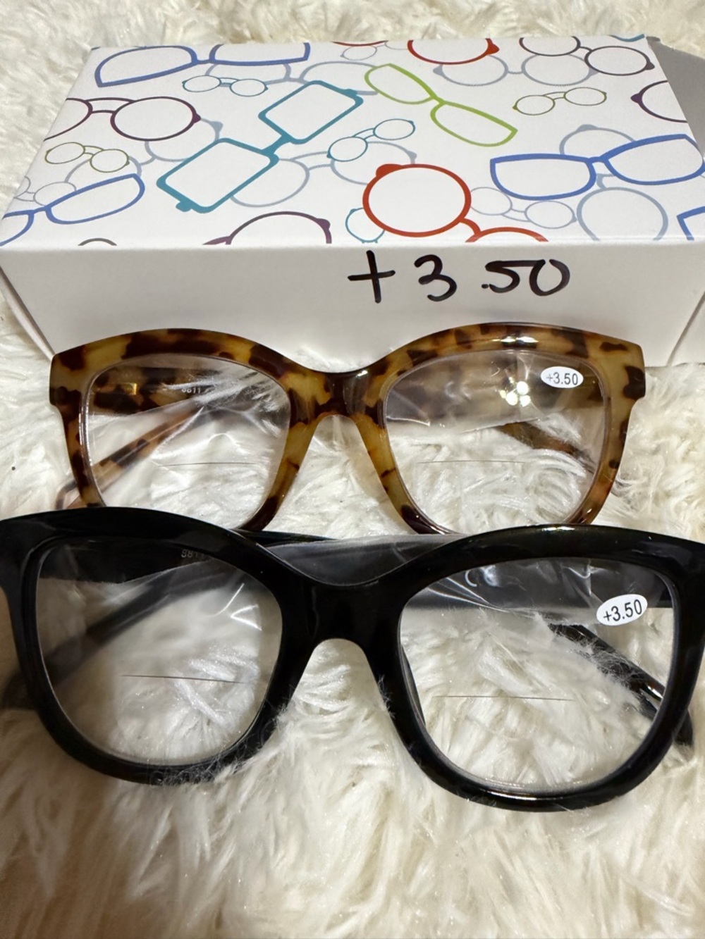Tortoise & Black Reading Glasses +3.50